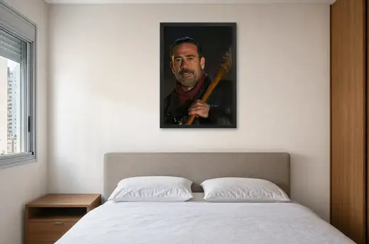 Pôster The Walking Dead (2010): Negan e o bastão emoldurado na parede: quarto de casal