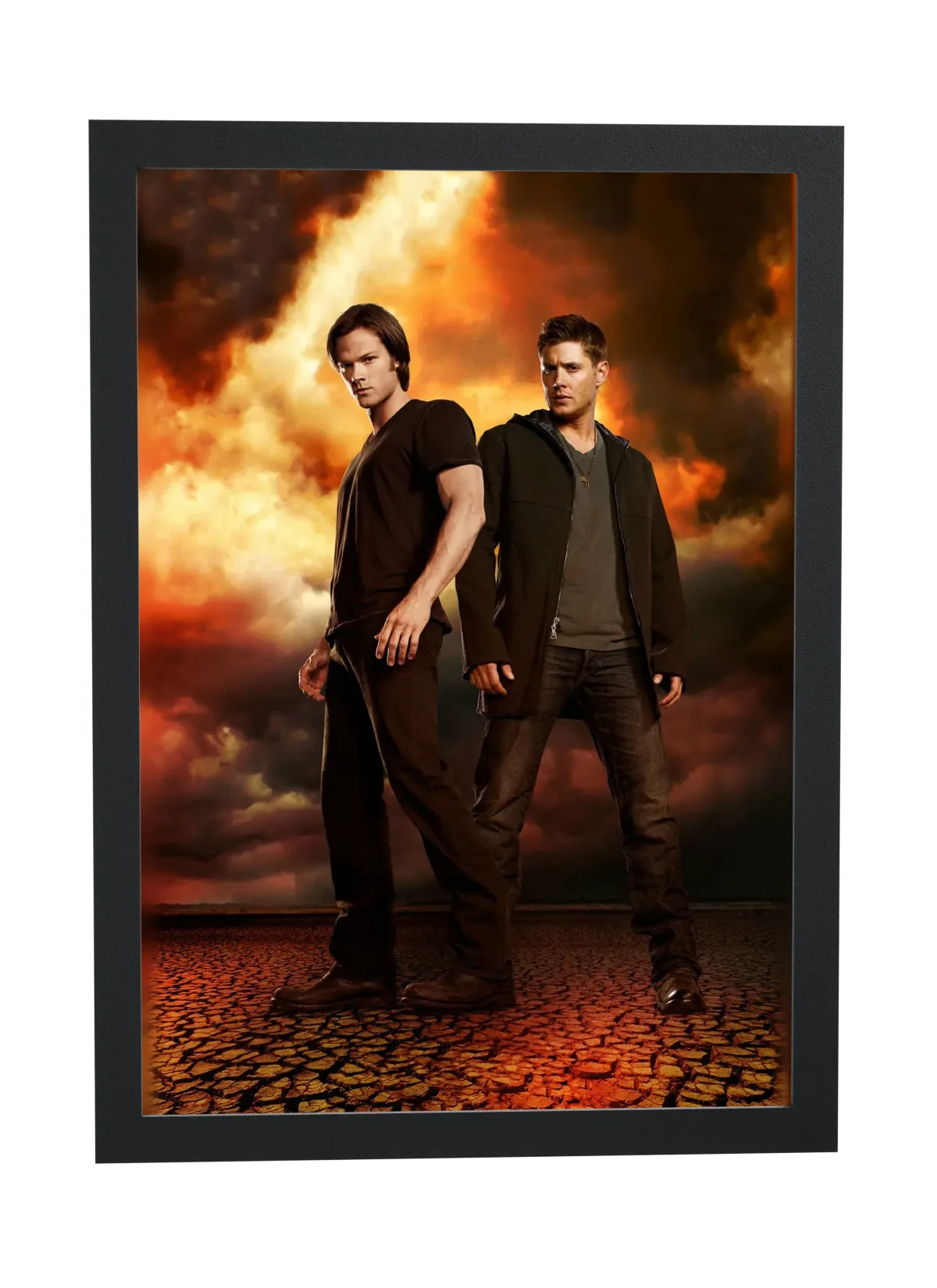 Pôster Supernatural (2005): Sam e Dean Winchester emoldurado
