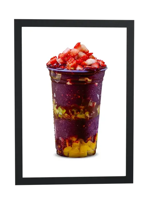 Pôster Copo de açaí com morango emoldurado