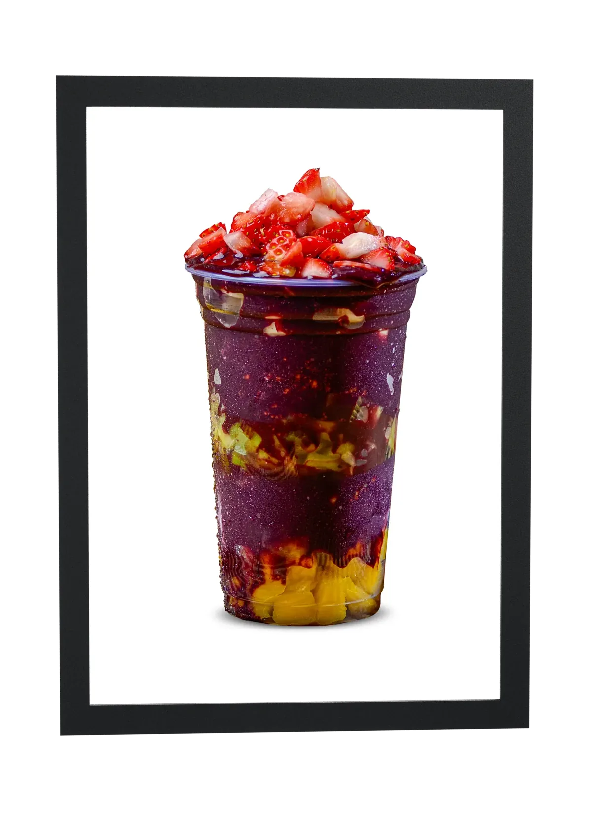 Pôster Copo de açaí com morango emoldurado