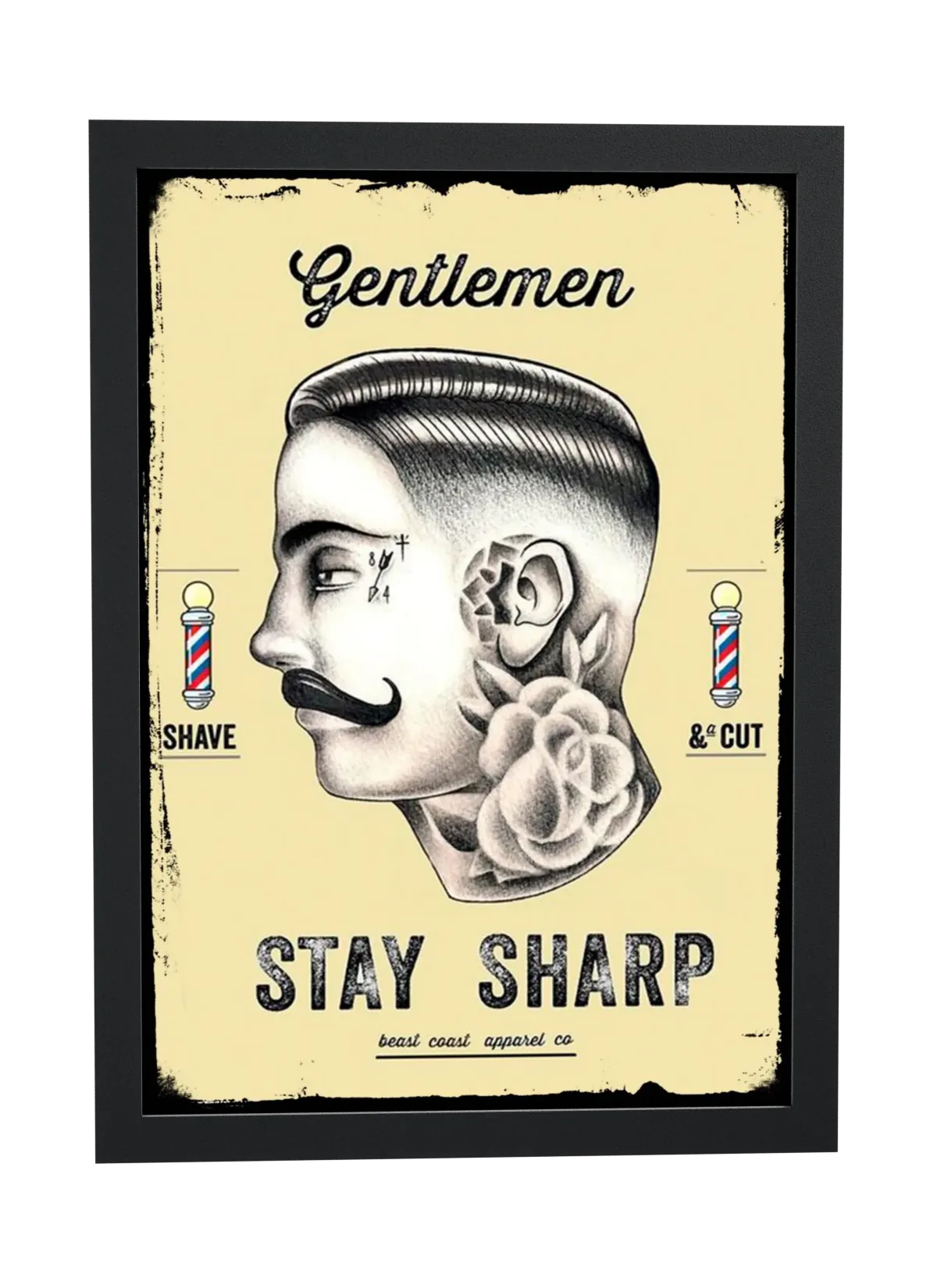 Pôster Cartaz vintage stay sharp emoldurado