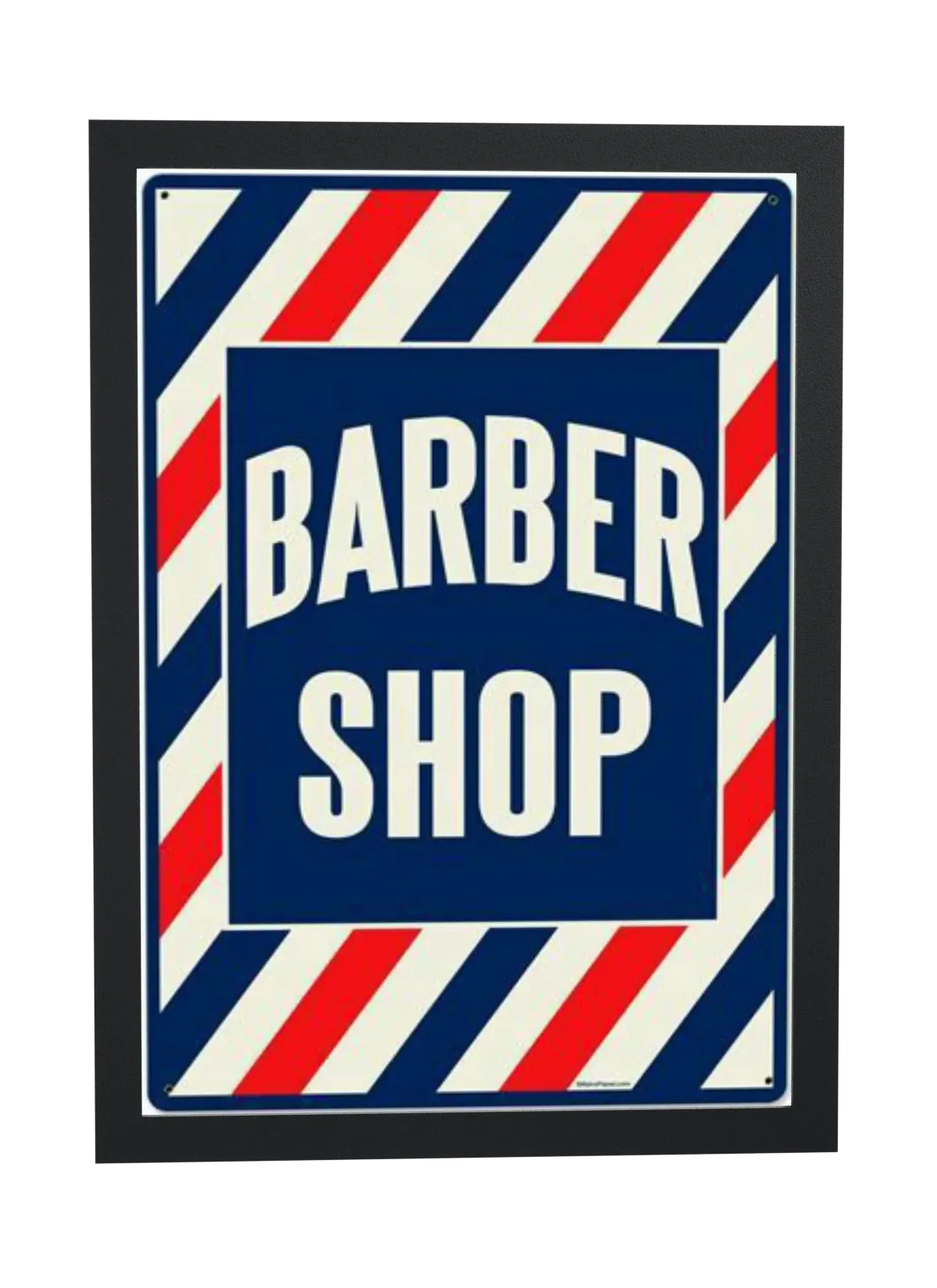 Pôster Placa listrada barber shop emoldurado