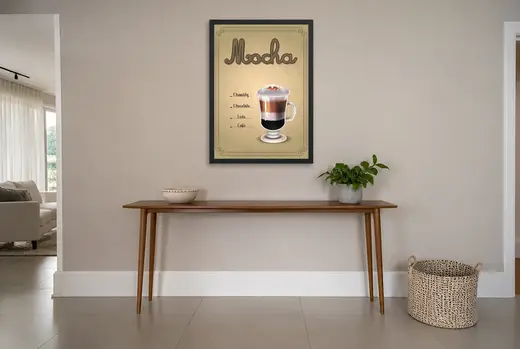 Pôster Receita ilustrada de mocha emoldurado na parede: hall de entrada