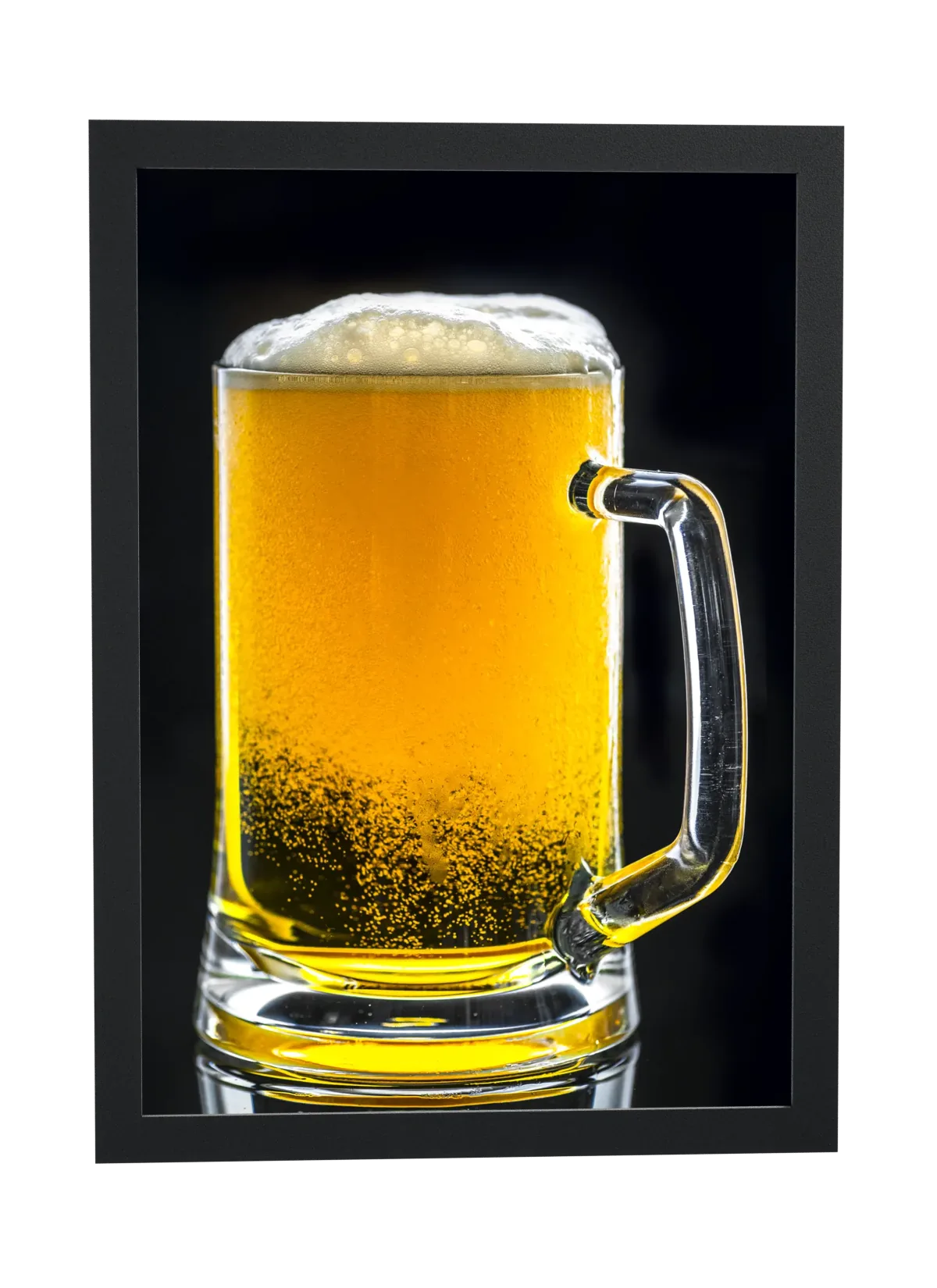 Pôster Caneca de cerveja em close emoldurado
