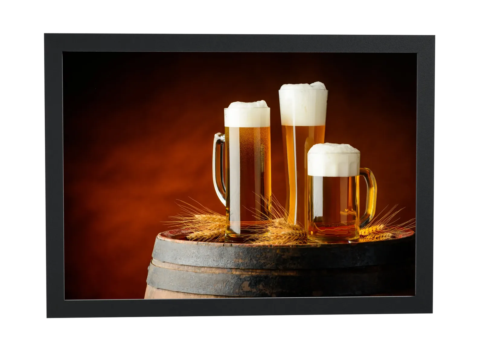 Pôster Trio de canecas de cerveja emoldurado