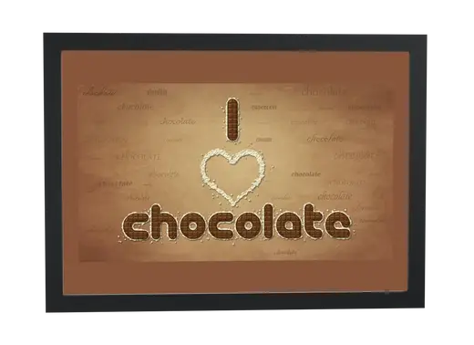 Pôster Cartaz I love chocolate emoldurado