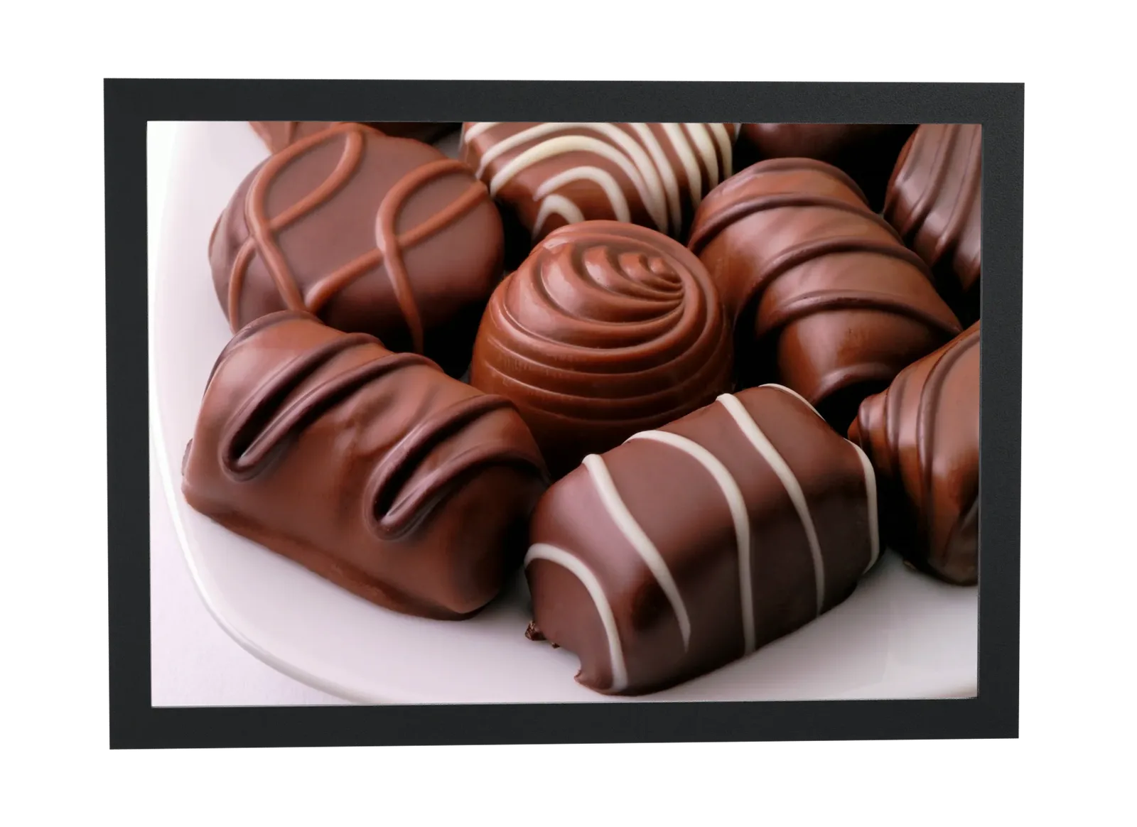 Pôster Bombons de chocolate variados emoldurado