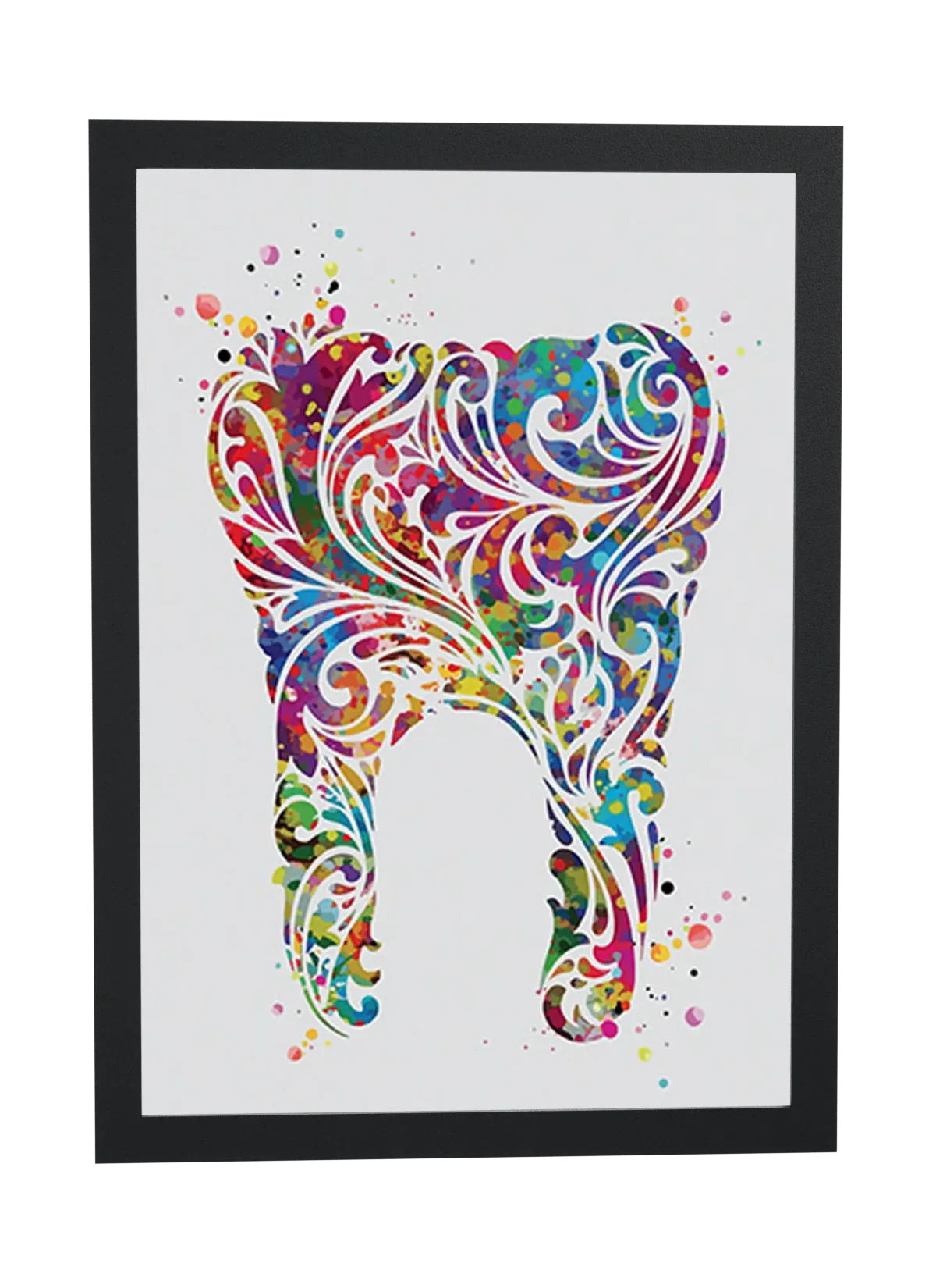 Pôster Dente ornamentado com arabescos emoldurado