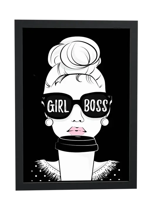 Pôster Mulher girl boss com óculos emoldurado
