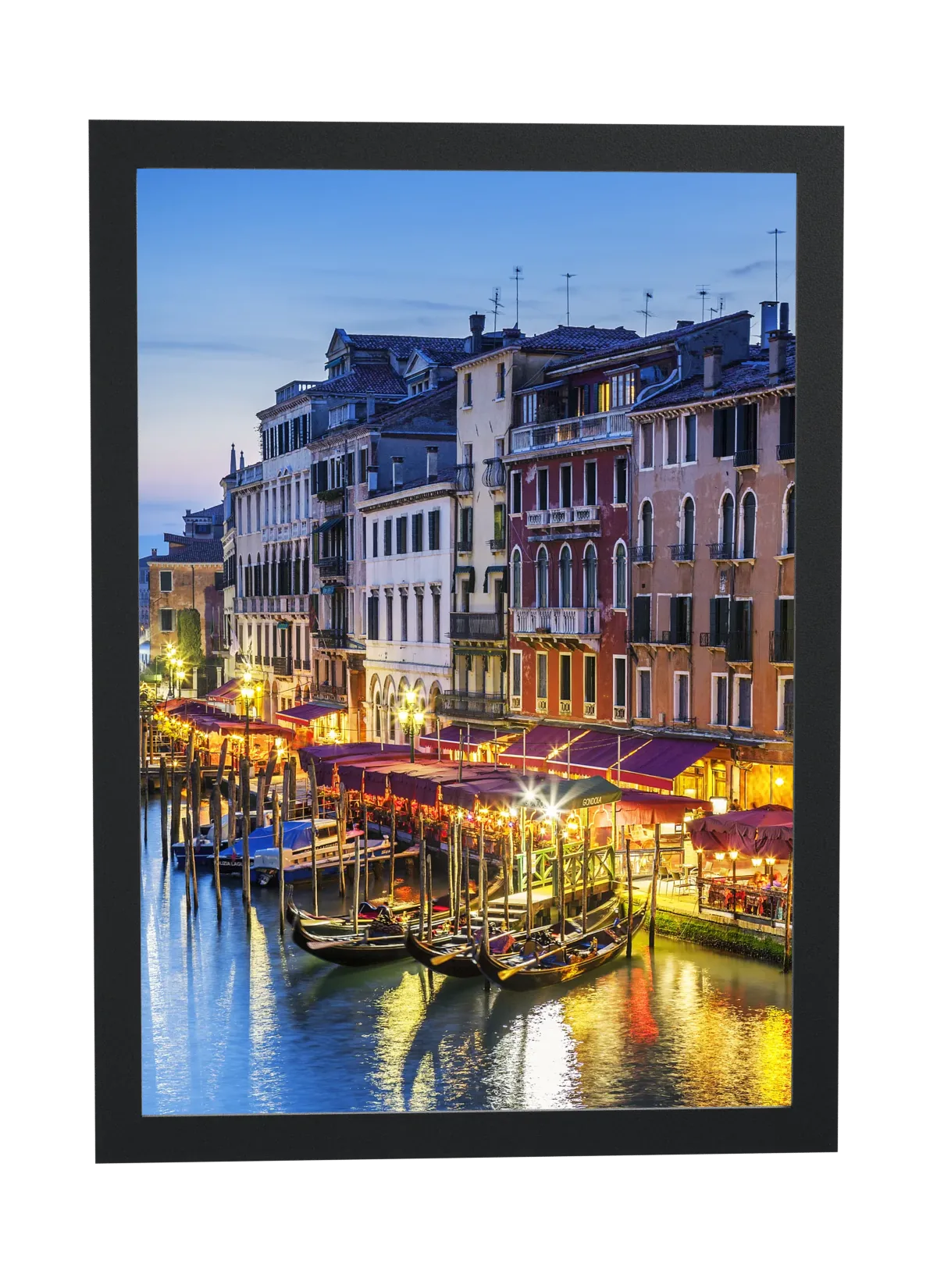 Pôster Canal de Veneza à noite emoldurado