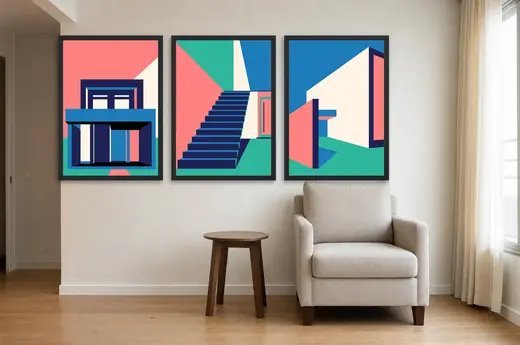 Composição Arquitetura em Cores na parede: canto de leitura