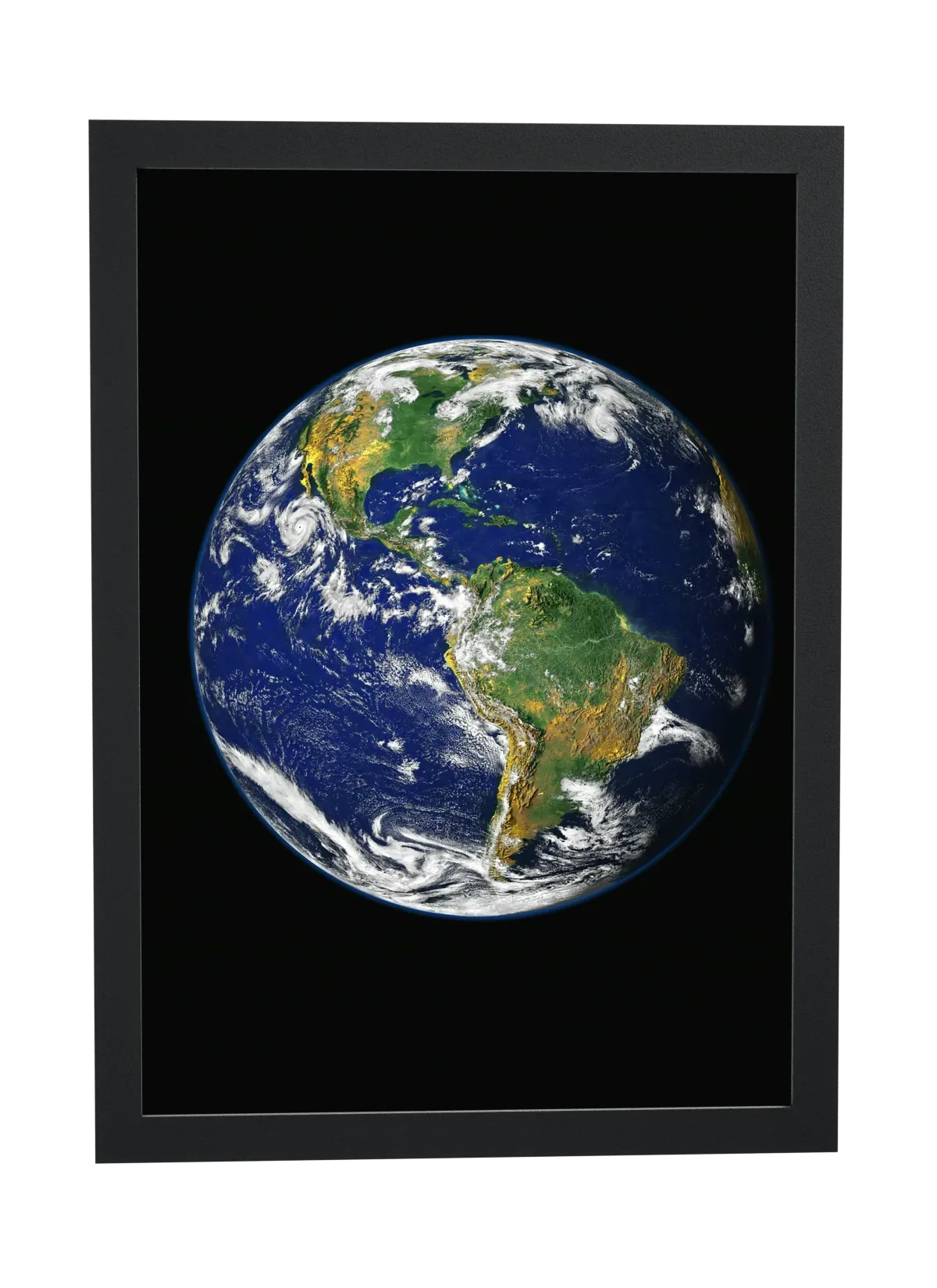Pôster Planeta Terra visto do espaço emoldurado