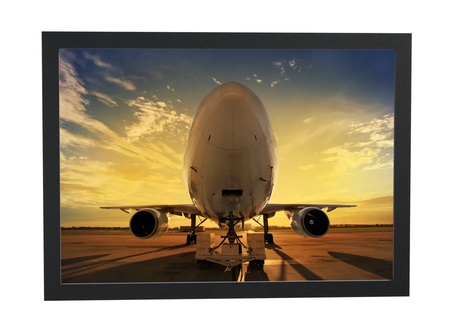 Pôster Nariz de avião ao entardecer emoldurado