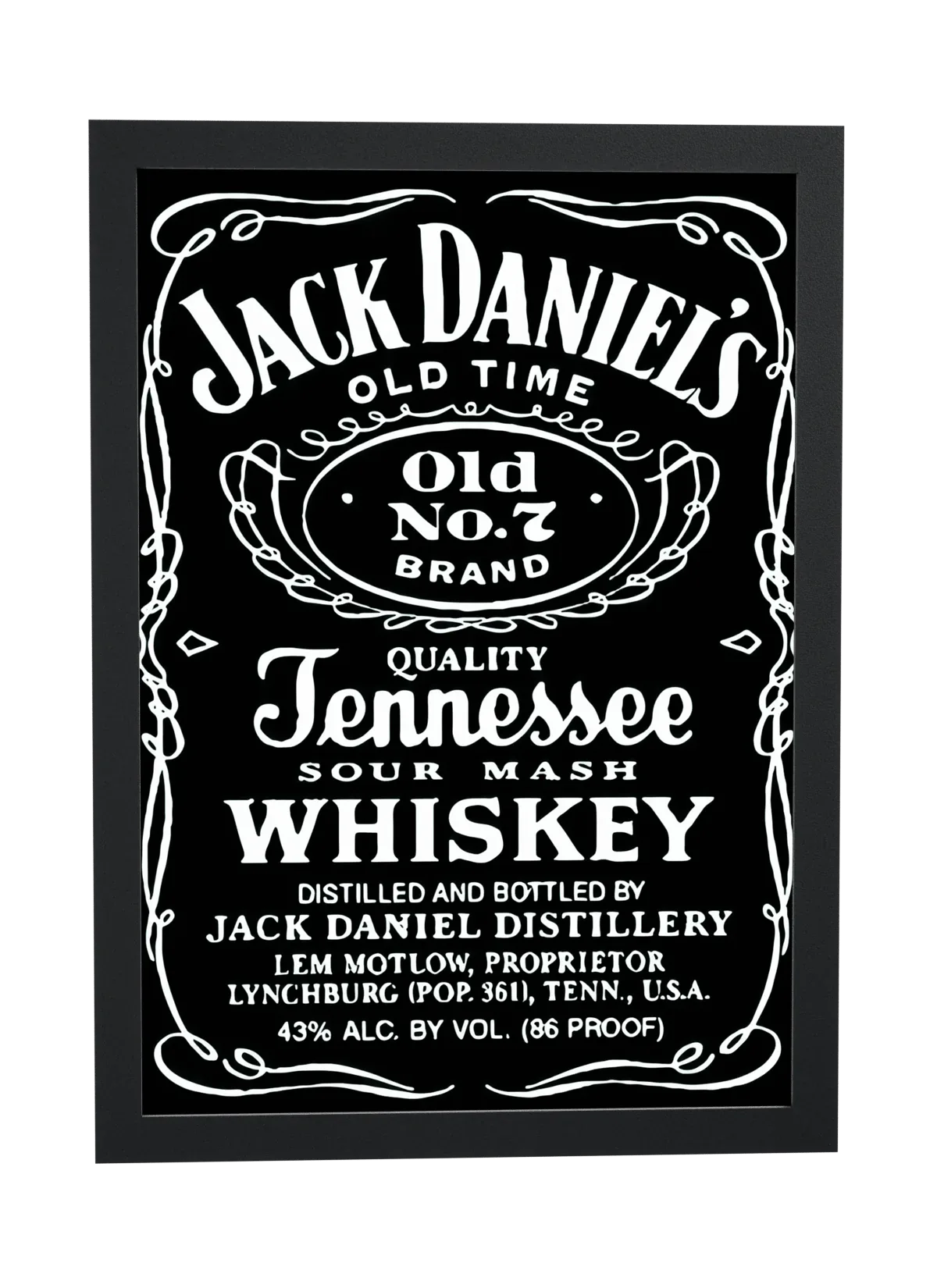 Pôster Rótulo de whisky Tennessee emoldurado