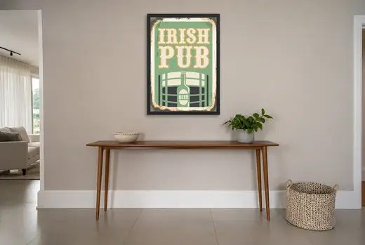 Pôster Placa retrô de irish pub emoldurado na parede: hall de entrada