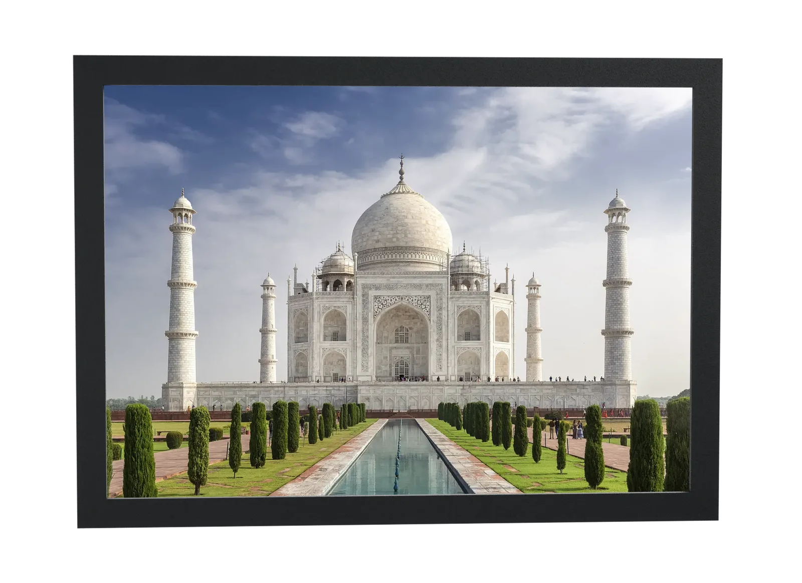 Pôster Taj Mahal e os ciprestes emoldurado