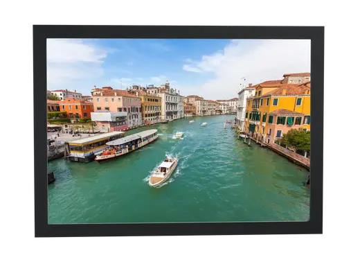 Pôster Grande Canal com barcos em Veneza emoldurado