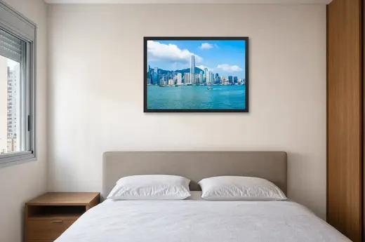 Pôster Hong Kong à beira da baía emoldurado na parede: quarto de casal