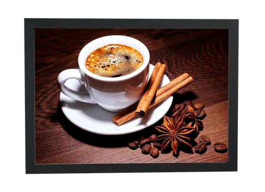 Pôster Café com canela e anis-estrelado emoldurado