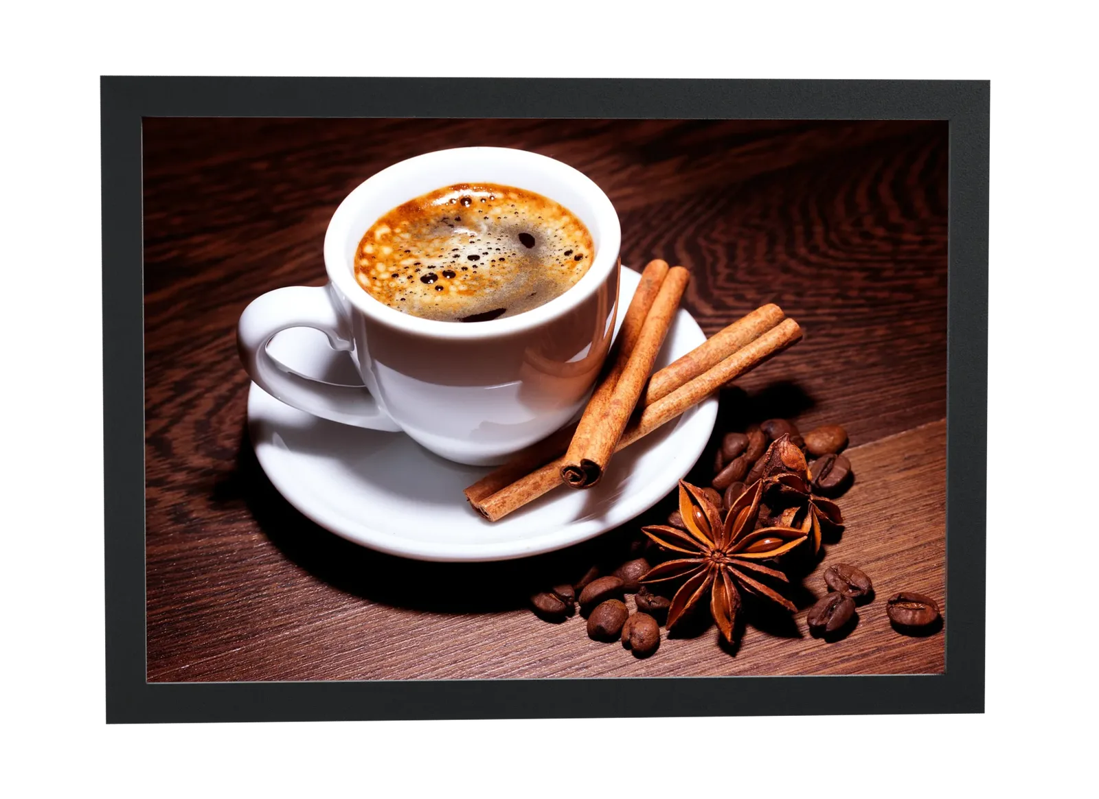 Pôster Café com canela e anis-estrelado emoldurado
