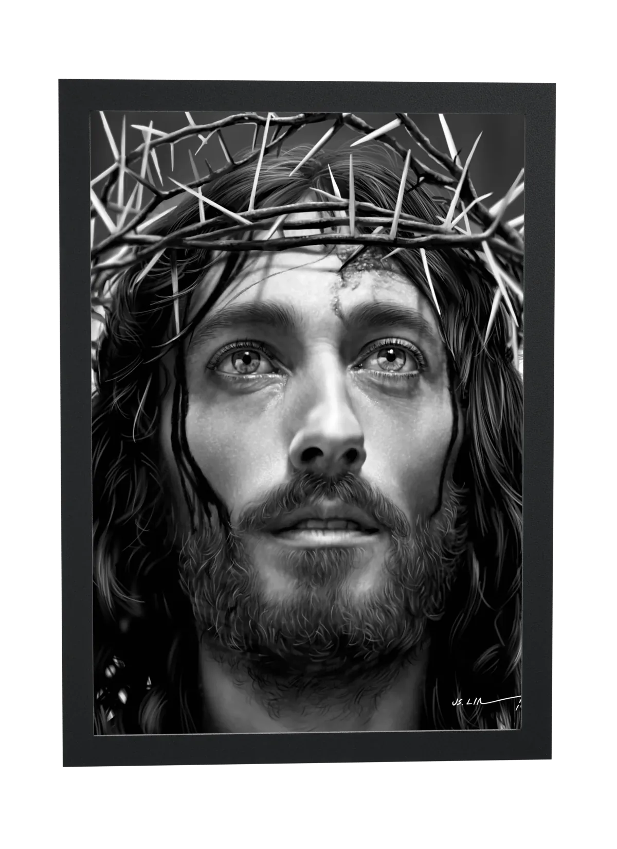 Pôster Jesus com coroa de espinhos emoldurado