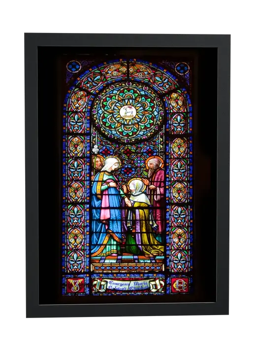 Pôster Vitral de Maria e Isabel emoldurado
