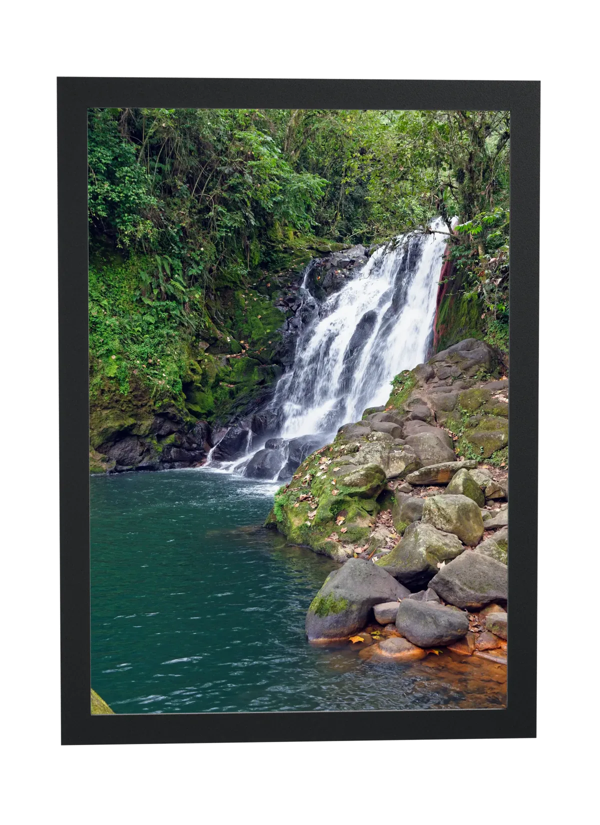 Pôster Cachoeira com poço de água verde emoldurado