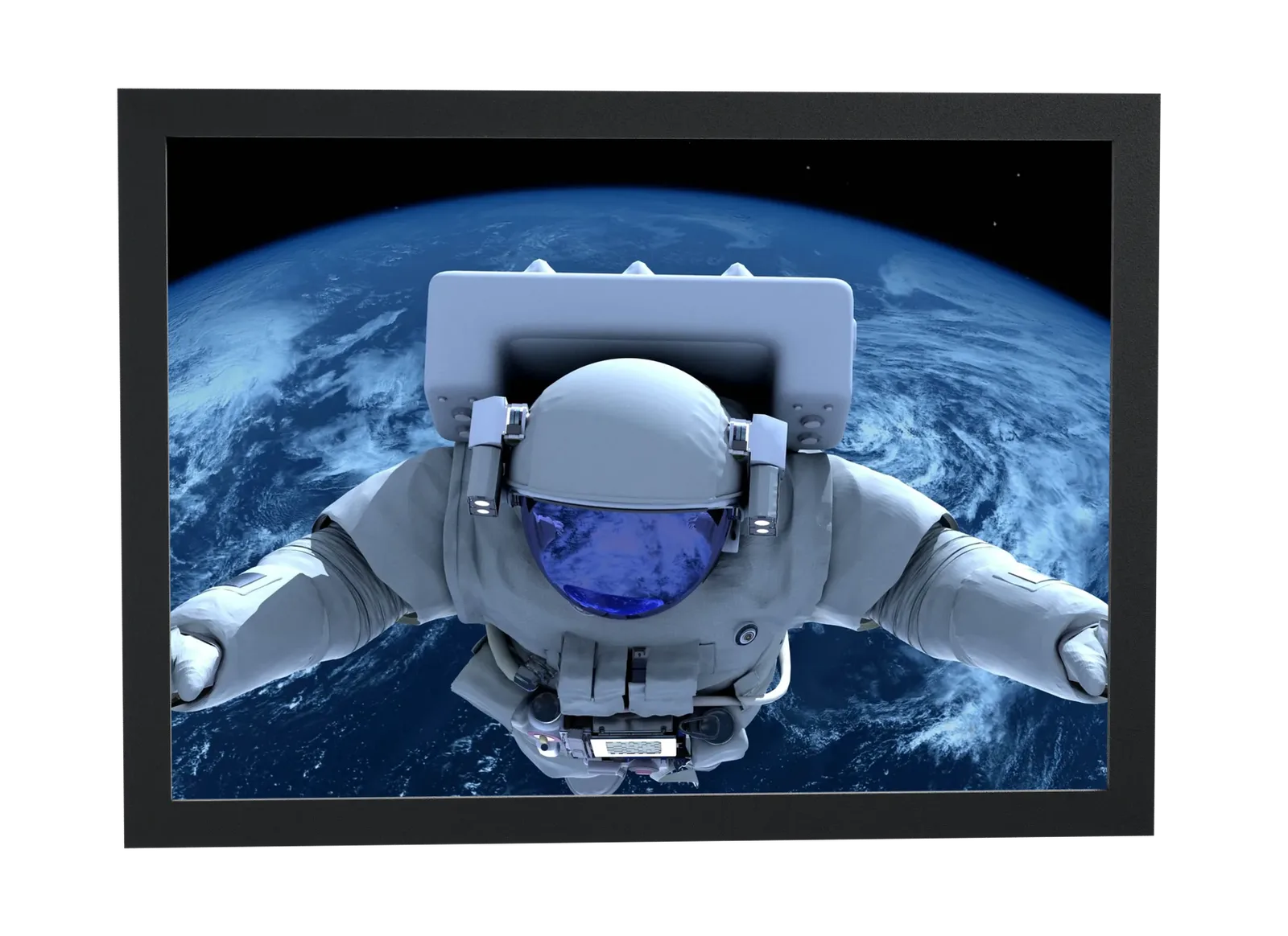 Pôster Astronauta flutuando sobre a Terra emoldurado