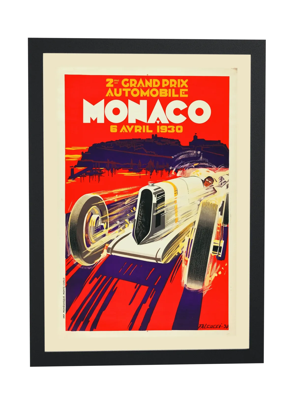Pôster Grand Prix de Monaco 1930 emoldurado