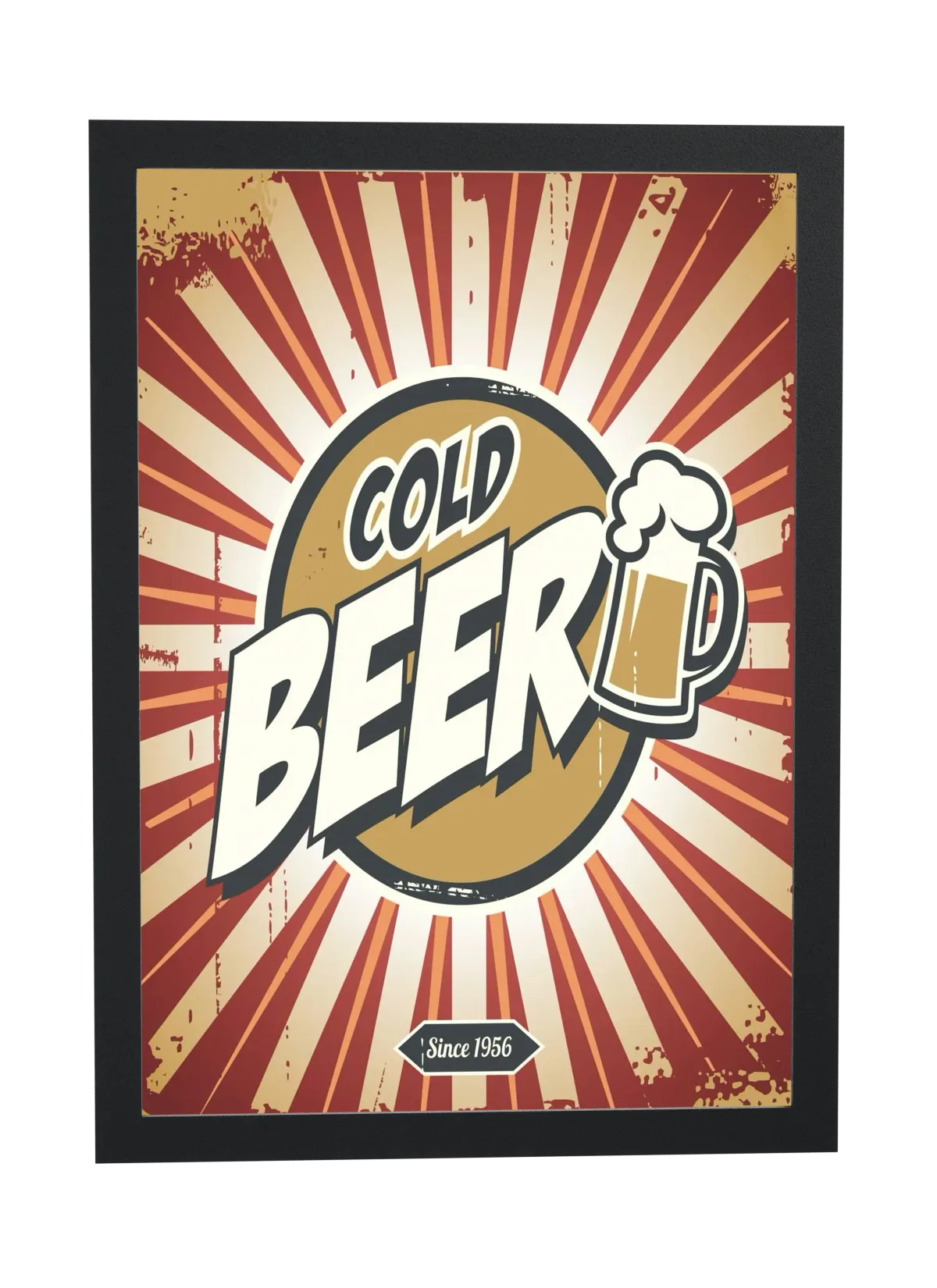 Pôster Cold Beer Since 1956 emoldurado