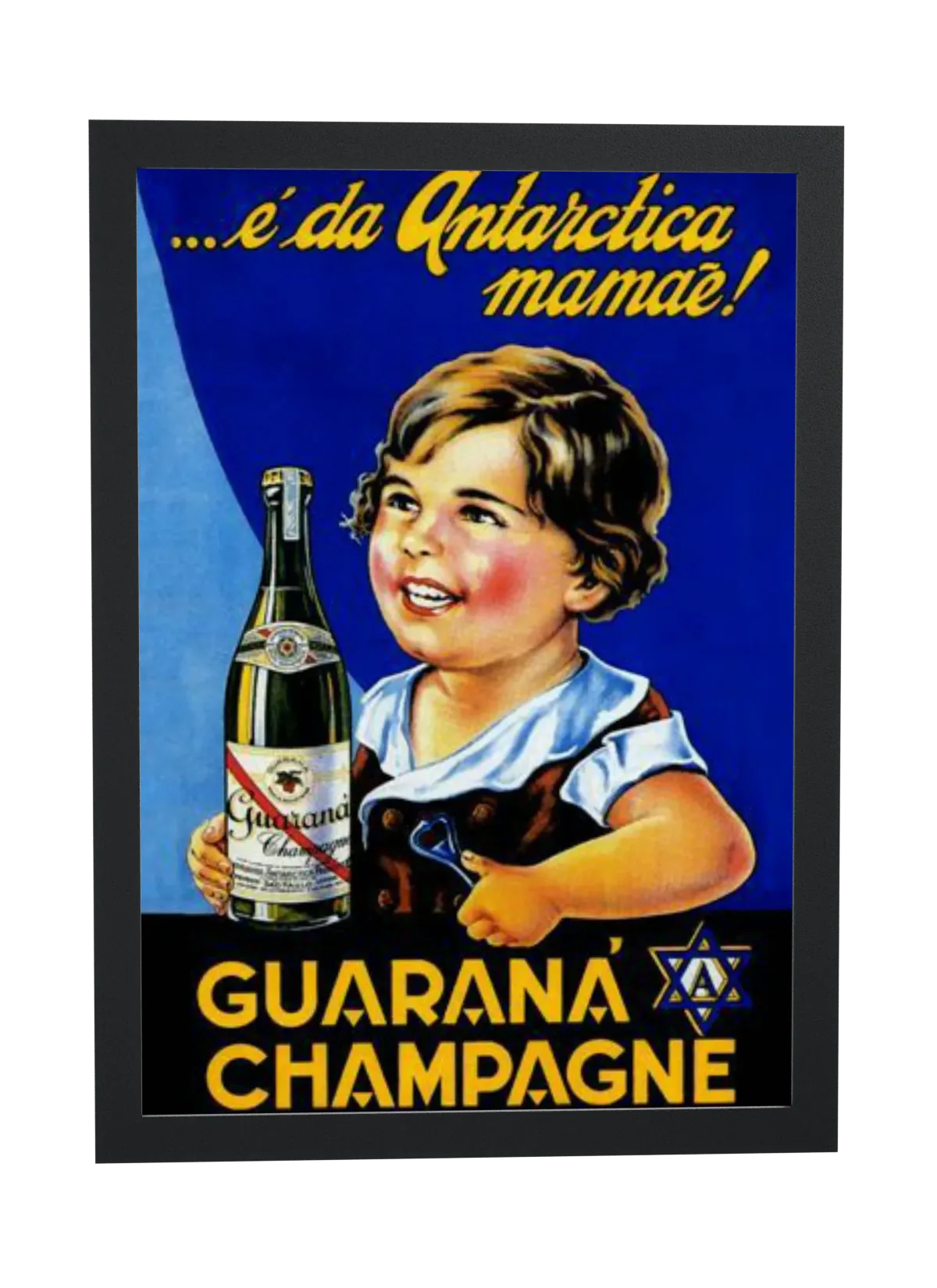 Pôster Criança com Guaraná Champagne emoldurado