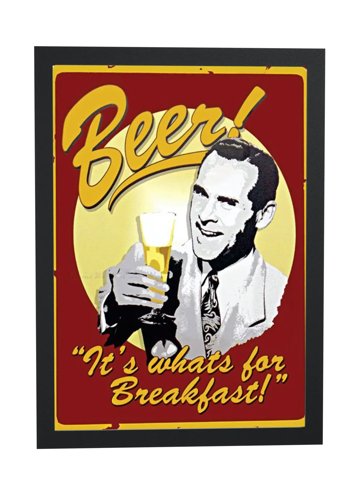 Pôster Beer It's whats for Breakfast emoldurado