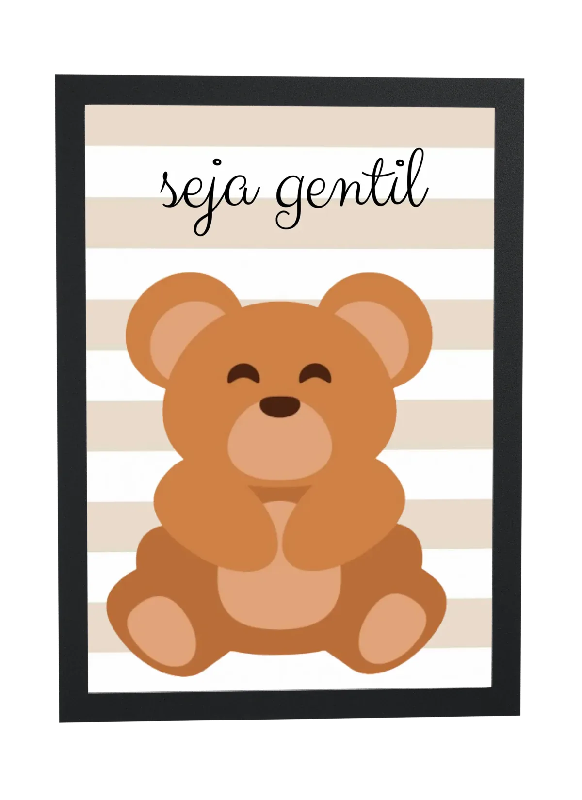 Pôster Ursinho fofo em desenho infantil emoldurado
