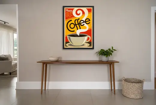 Pôster Until I’ve had my Coffee emoldurado na parede: hall de entrada