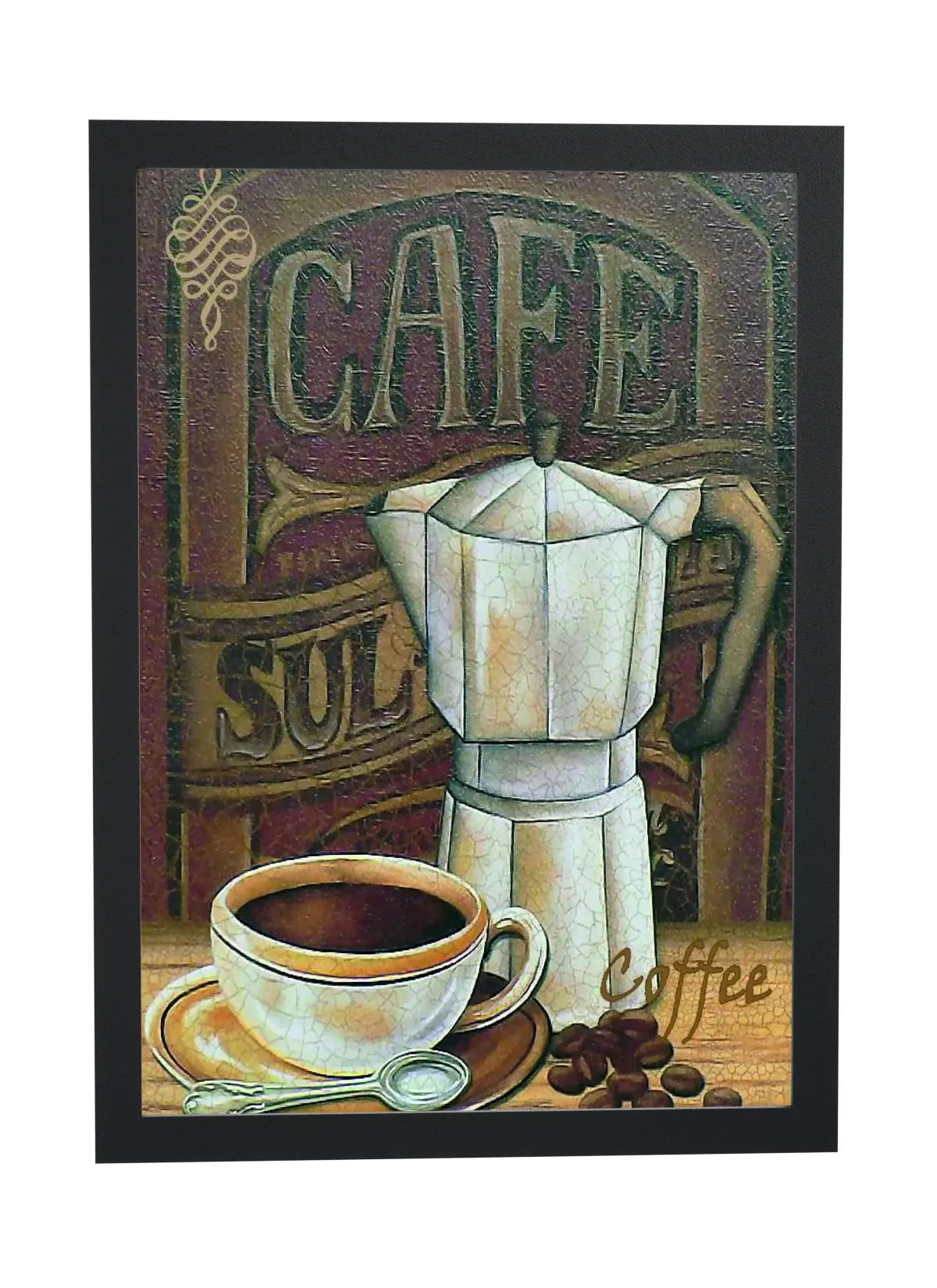 Pôster Cafeteira italiana ao lado da xícara emoldurado