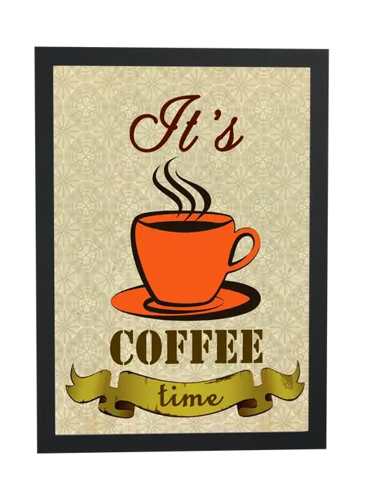 Pôster It's Coffee time emoldurado
