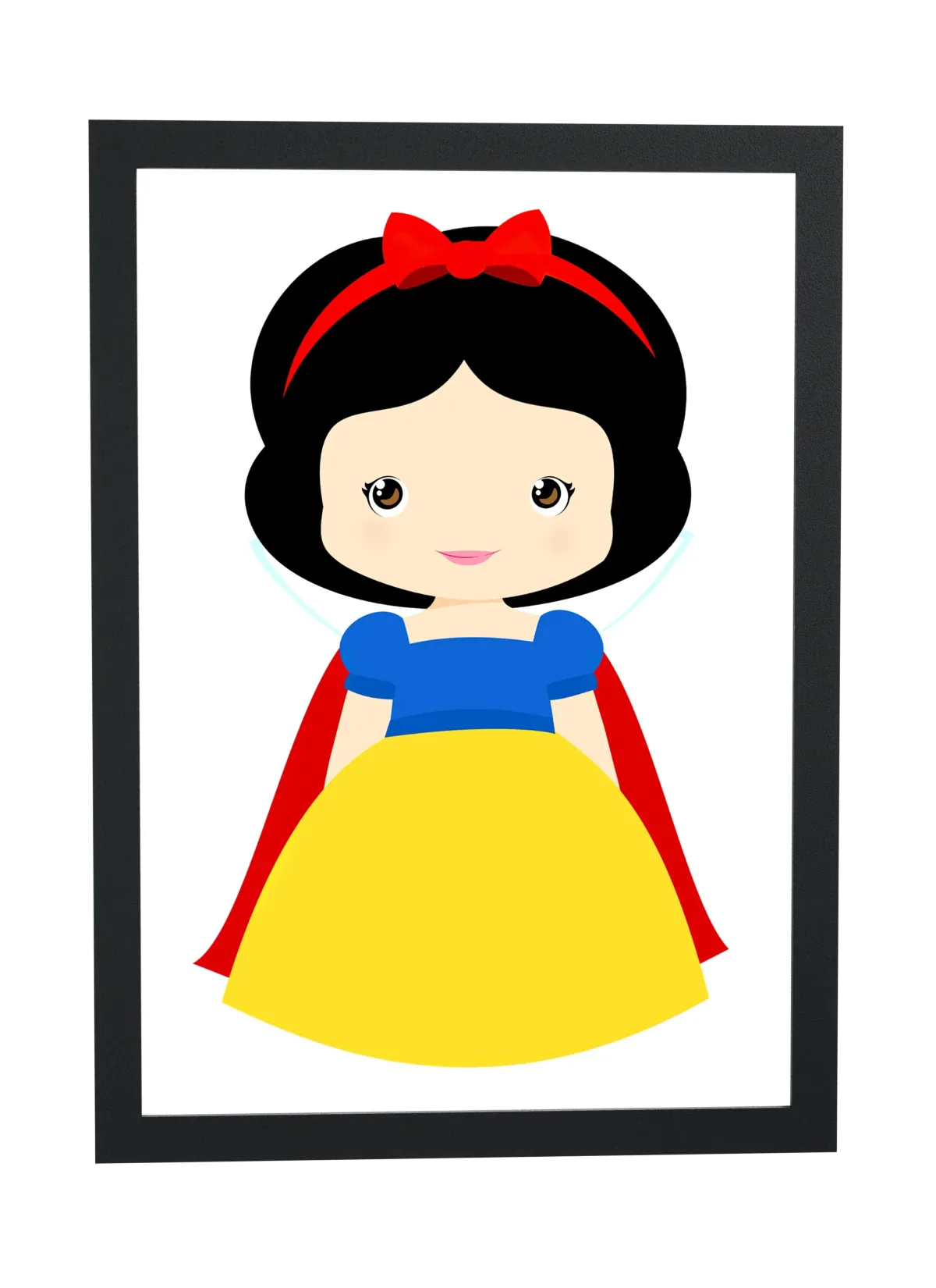 Pôster Branca de Neve fofa de laço emoldurado