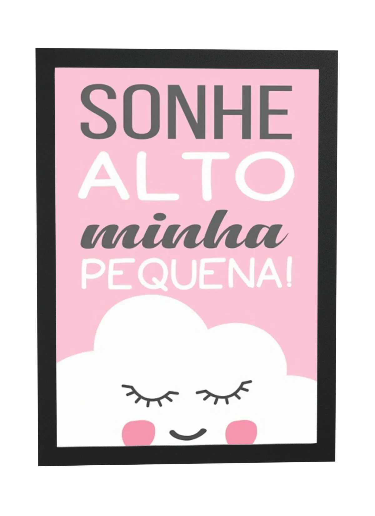 Pôster Nuvem sorridente e fofa emoldurado