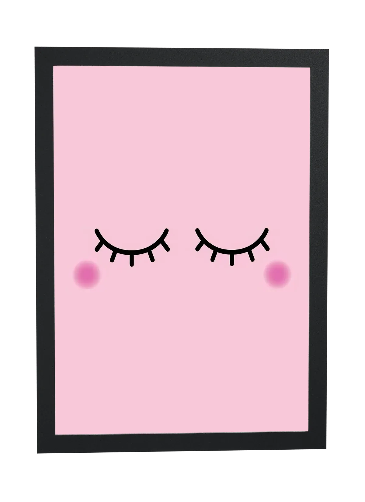Pôster Olhos fechados e bochechas rosadas emoldurado