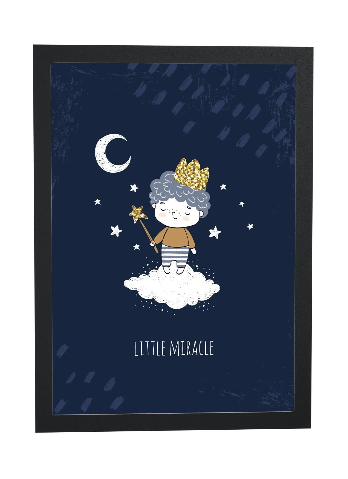 Pôster Little Miracle com menino de coroa emoldurado