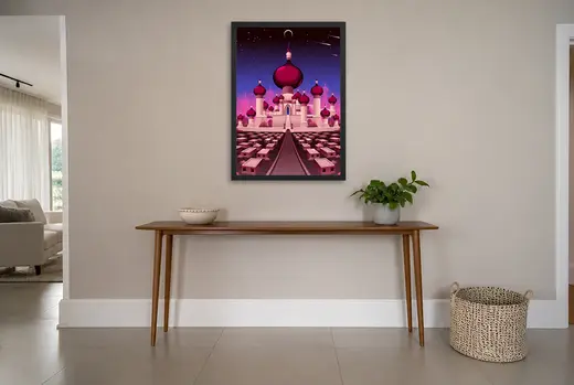 Pôster Palácio de cúpulas vinho à noite emoldurado na parede: hall de entrada