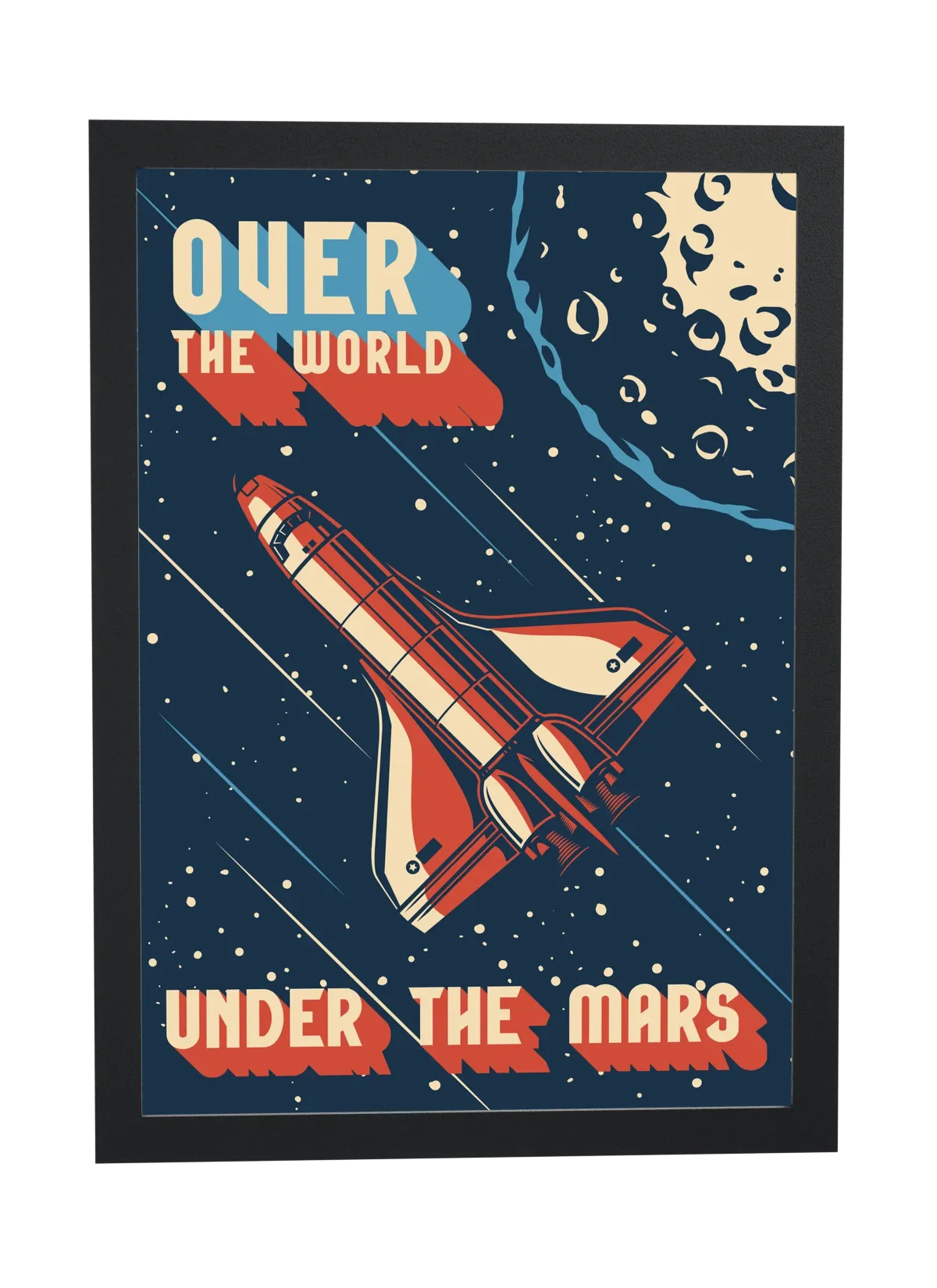 Pôster Over the World Under the Mars emoldurado