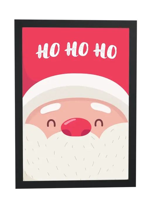 Pôster Rosto de Papai Noel sorridente emoldurado