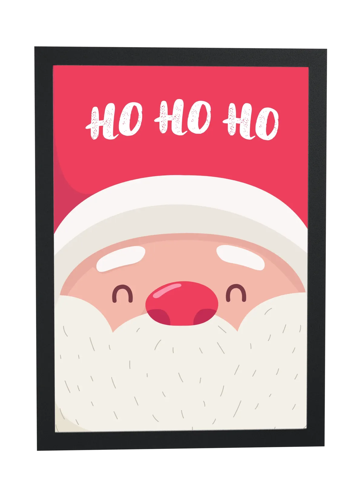 Pôster Rosto de Papai Noel sorridente emoldurado