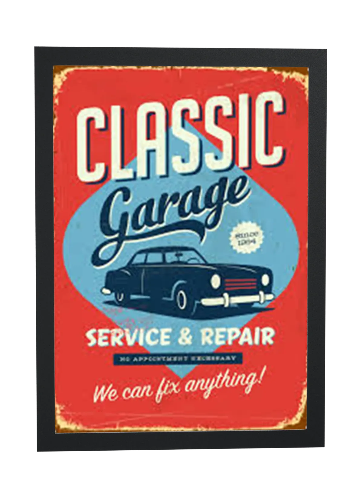 Pôster Classic Garage Service & Repair emoldurado