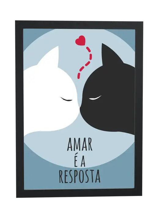 Pôster Amar é a resposta emoldurado