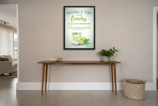 Pôster Quando a vida te der limões emoldurado na parede: hall de entrada