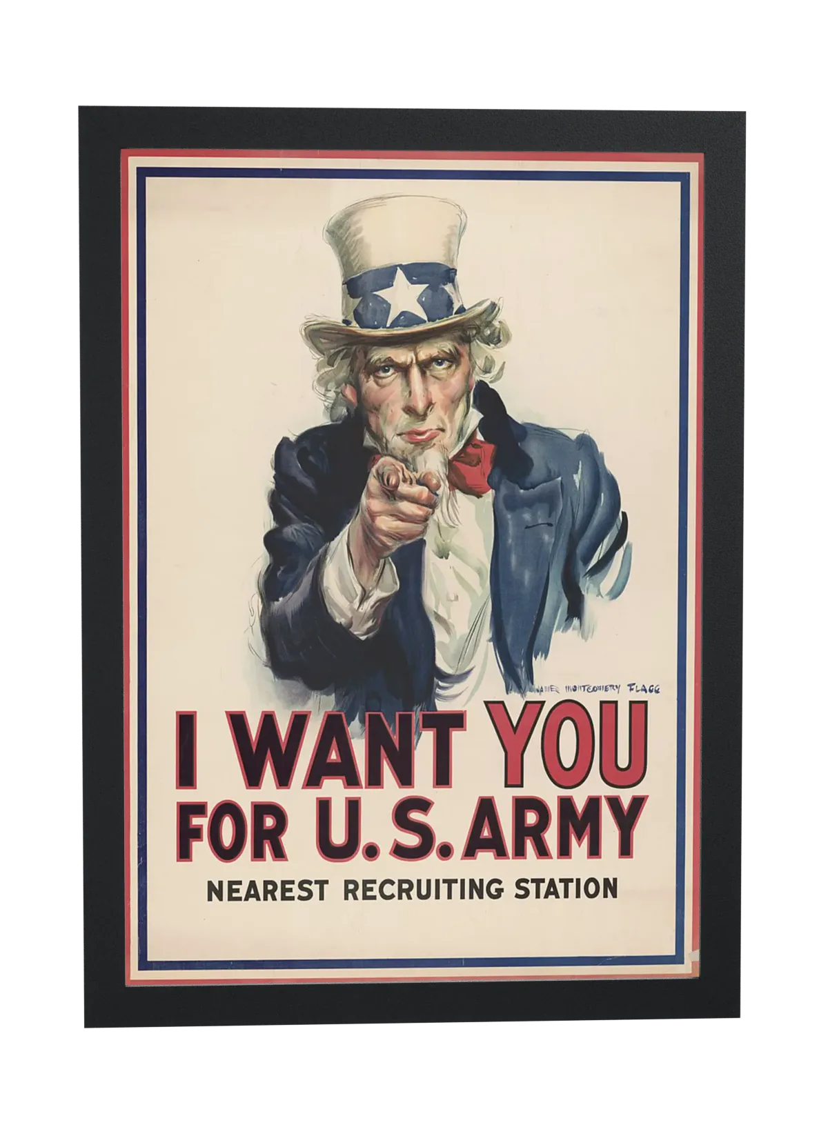 Pôster Cartaz retrô de recrutamento militar emoldurado
