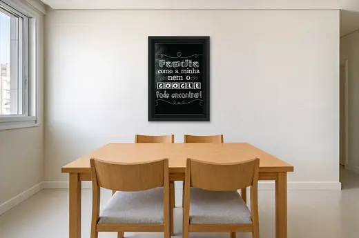Pôster Nem o Google pode encontrar emoldurado na parede: sala de jantar clara