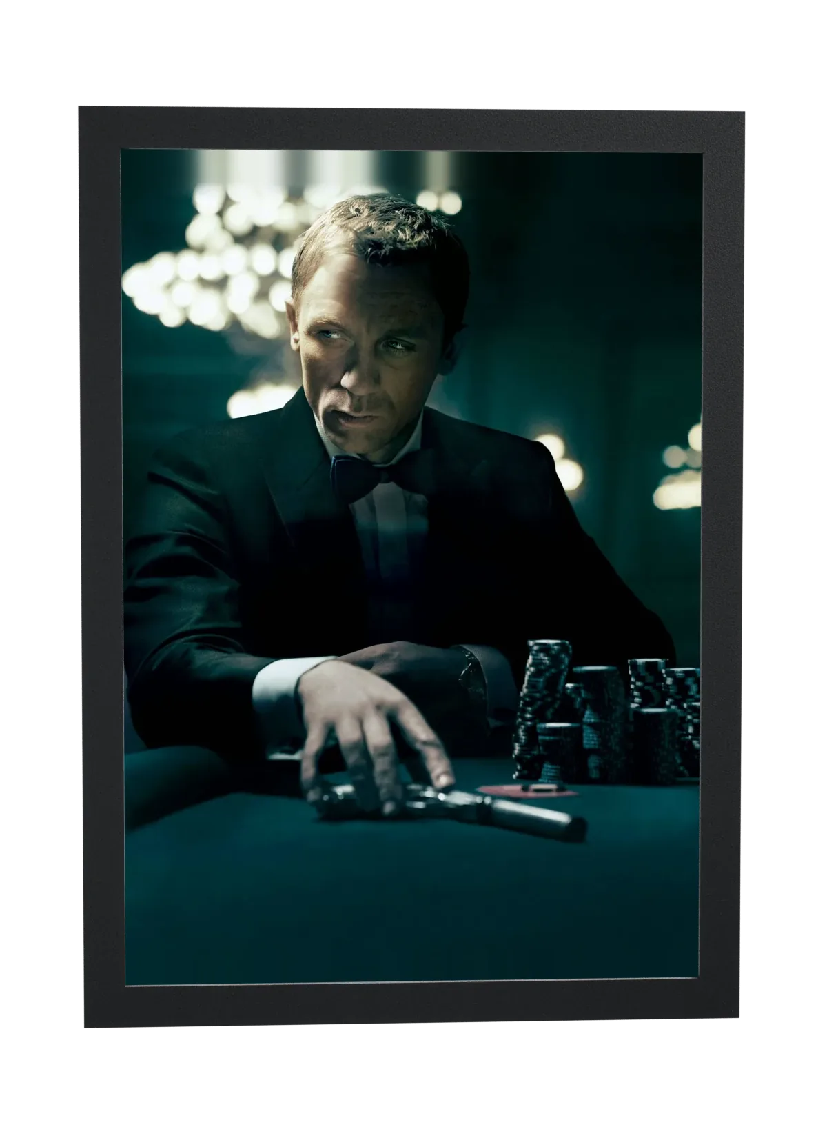 Pôster 007 Cassino Royale (2006): Bond na mesa de pôquer emoldurado